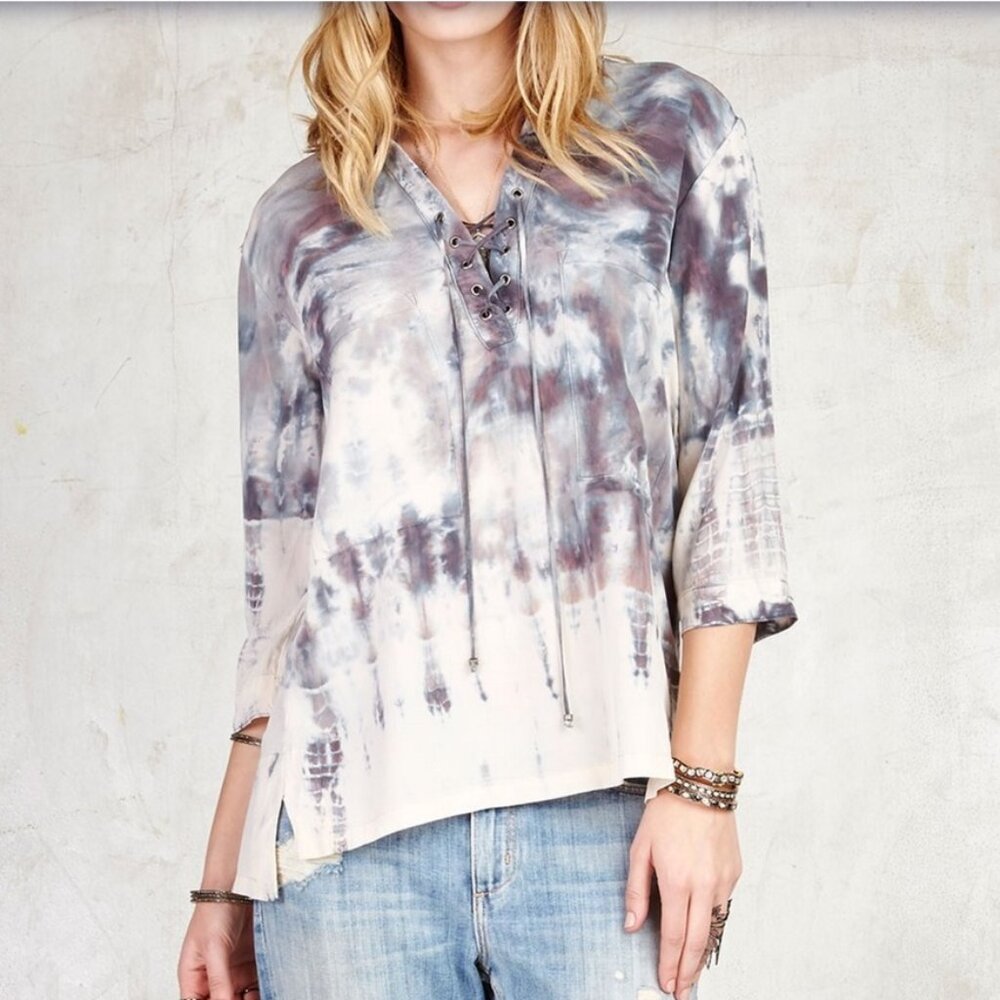 Gypsy 05 Bastet Silk Lace Up Collar Blouse